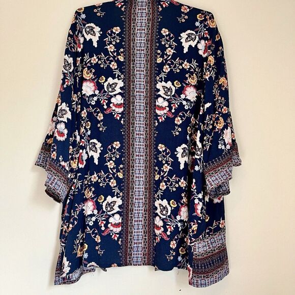 Artesia‎ Womens Anthropologie Open Kimono Cardigan Floral 3/4 Sleeve Boho Large - Picture 4 of 8